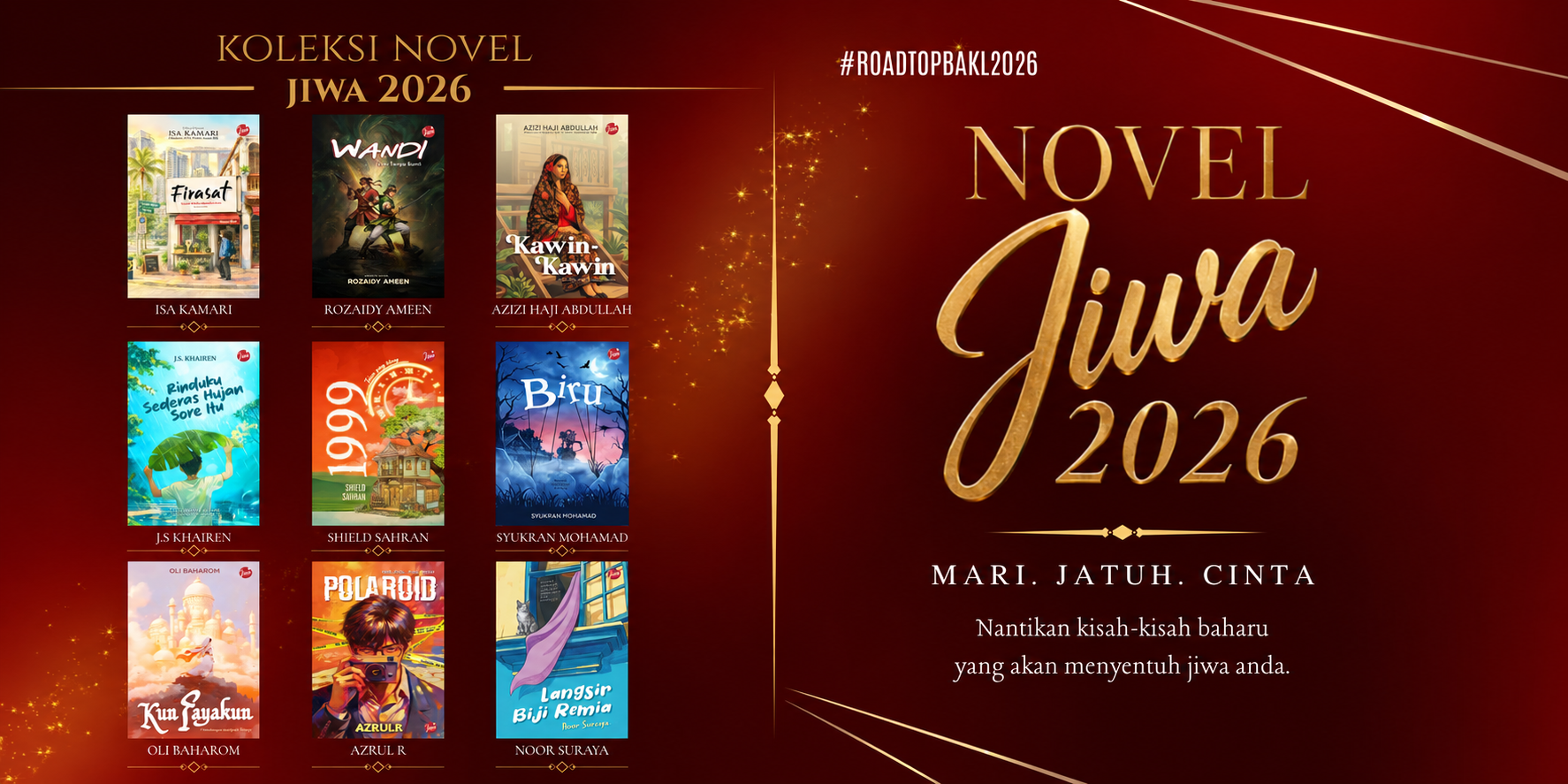 Dapatkan sekarang novel-novel terbaru JIWA sempena PBAKL 2026